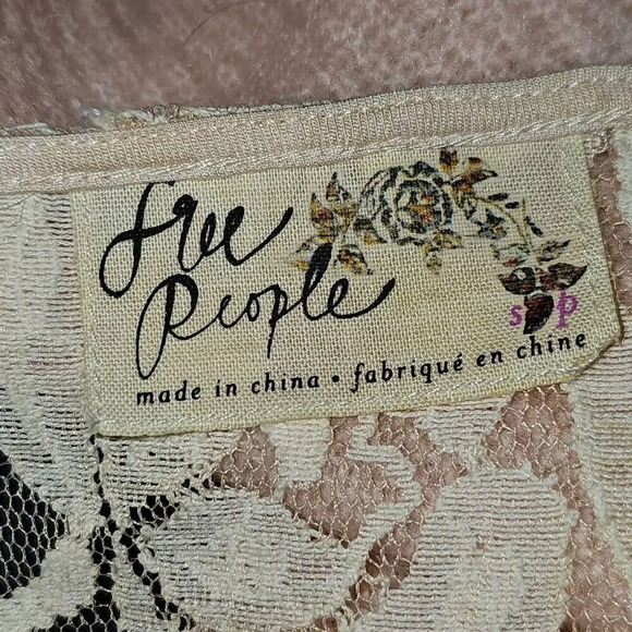 Free People Womens‎ Ivory Miles Of Lace Mini Dress Small - Picture 4 of 4